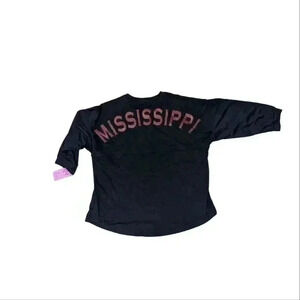 Mississippi girls spirit jersey long sleeve top size large  pomelo navy blue